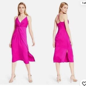 Cushnie for Target Pink Twist Front Midi Dress Size 4 Strappy Back